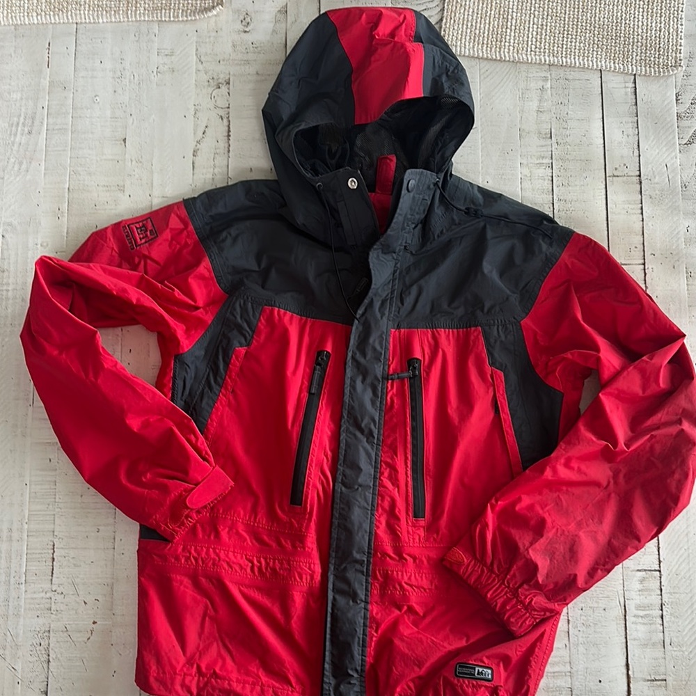 Red and Black Hooded Jacket